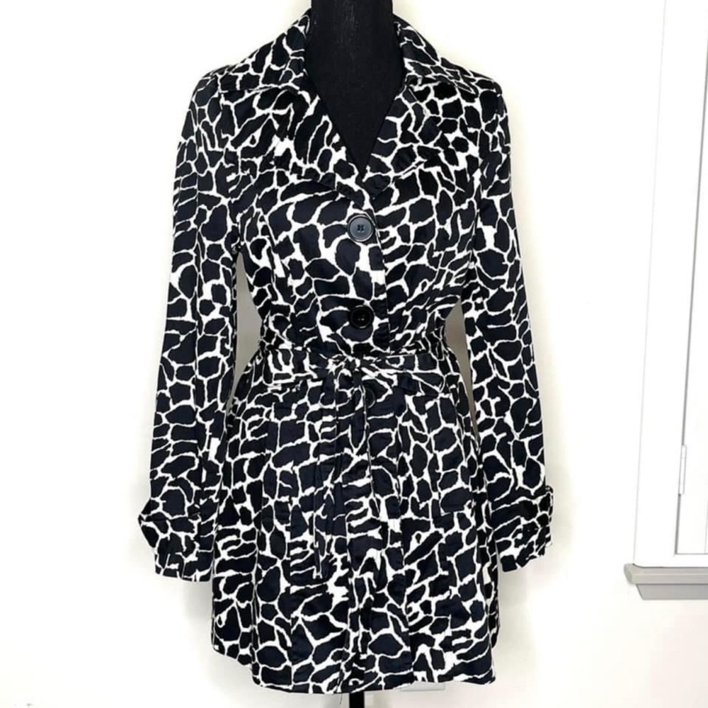Luii Animal Print Trench Coat Jacket